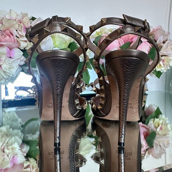 Valentino Rockstud Metallic T-strap Pump 100 MM - Picture 5 of 9